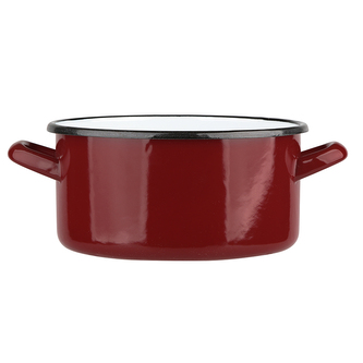 SMALTOVANÝ KASTROL 2.9L PRŮMĚR 20CM VÝŠKA 10.5CM ČERVENÝ
