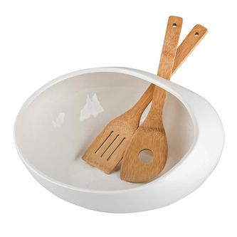 REGULAR SALÁTOVÁ MÍSA 30.5X30.5X14.5CM S BAMBUSOVÝMI LŽIČKAMI NBC