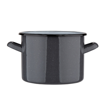 HRNEC 18 CM SMALTOVANÝ ŠEDÝ TEČKOVANÝ