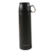 TERMOS S UZÁVĚRKOU VE TVARU ŠÁLKY 500ML ČERNÝ S ZLATOU