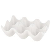 TÁCEK NA 6 VAJEC 12.5X9X3.5CM KRÉMOVÝ PORCELÁN