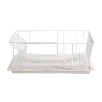 DŘEZOVÝ SUŠIČ OBDÉLNÍKOVÝ 36X29CM BÍLÝ S PODSÍKEM