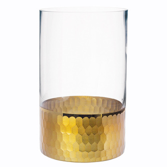 GOLDEN HONEY SKLENĚNÁ VÁZA / SVÍČNIK H-20CM (COLOR BOX)