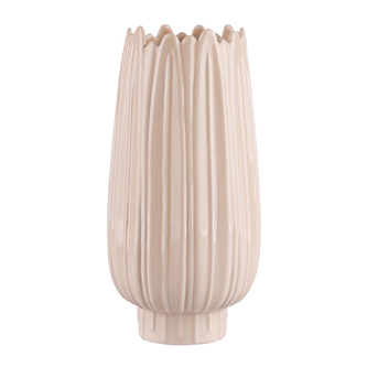 VÁZA PORCELANOVÁ RELIEF ECRU 9.5X9.5X19CM