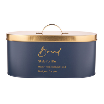 MATNÝ  CHLEBNÍK SE ZLATÝM UZÁVĚREM 34X18X15CM (tmavě modrá)