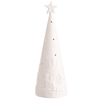 PORCELANOVÁ FIGURKA STROMKU S LED OSVĚTLENÍM 8.5X8.5X20.5CM