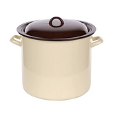 HRNEC ROVNÝ 14.2L PRŮMĚR 28CM VÝŠKA 25CM KRÉMOVÝ/TMAVÝ STŘED S POKLIČKOU