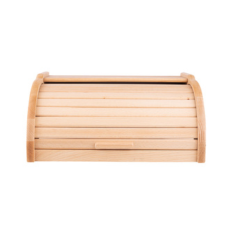 DŘEVĚNÝ CHLEBAK S ŽALUZIÍ MALÝ 32X25X15.5CM SVĚTLÉ DŘEVO