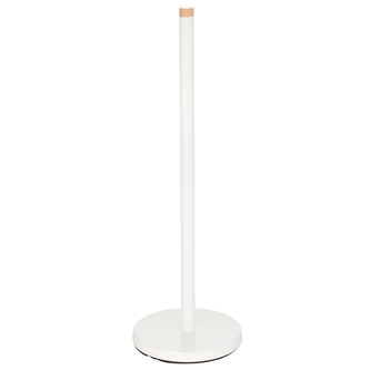 STOJAN NA TOALETNÍ PAPÍR Z KOVU + BAMBUS 15X46.5CM BÍLÝ (KOUPELNA)