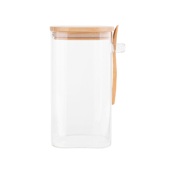 HRANATÁ DÓZA 1200ML S BAMBUSOVÝM VÍČKEM A LŽIČKOU