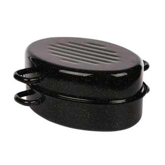 SMALTOVANÝ PEKÁČ 2.8L + POKLIČKA 2.8L PRŮMĚR 30CM VÝŠKA 15CM