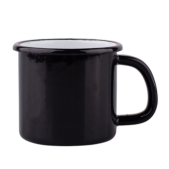 HRNEK SMALTOVANÝ 0.3L PRŮM.8CM VÝŠKA.8CM ČERNÝ