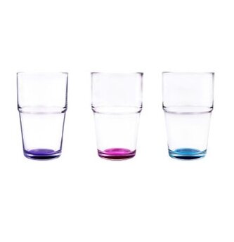 sklen. 350ml, 1ks, BAREVNÉ dno, voda