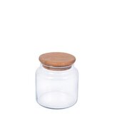 dóza 0,635l, d10x11 cm, sklo/bambus víko