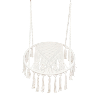 Závěsné houpací křeslo | CIRCLE DOIRA | béžové macramé | 82x60x115-138 cm | 893280 Homla