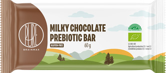 BrainMax Pure Milky Chocolate Prebiotic Bar, Prebiotická tyčinka, Mléčná čokoláda, BIO, 60 g