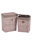 Koš na prádlo, proutěný  s látkou, sada 2 kusy,  barva světle hnědá