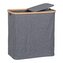 House Nordic Koš na prádlo, bambus/textil, tmavě šedý, 54x33x54 cm