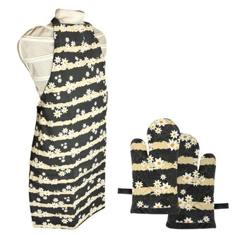 HOME ELEMENTS Dětská sada – zástěra a chňapka 50*70 + 10*22 cm, Květina