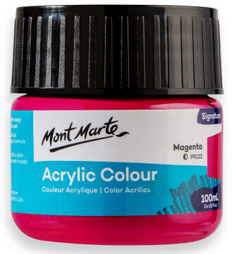 Mont Marte akrylová barva,100ml, tm. růžová(Magenta)