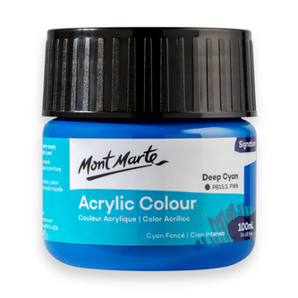 Mont Marte akrylová barva,100ml, tm. modrá (Deep Cyan Blue)