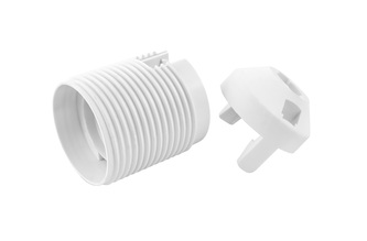 Objímka plastová E27, typ: 81 (1352-13400) - bílá, s vnějším závitem, s čepičkou