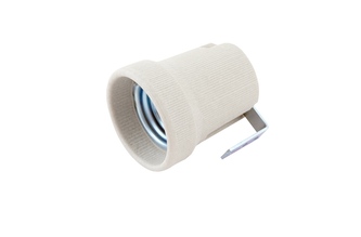 Objímka keramická E27, typ: P-4 (1335-608) - vestavná s držákem