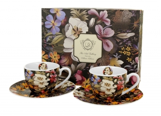 Porcelánový hrnek espesso s podtalířkem Black inspired by W. Kilburn 90 ml, sada 2 ks v dárkovém boxu