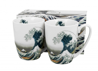 Porcelánový hrnek The Great Wave inspired by Hokusai 360 ml, sada 2 ks v dárkové krabičce