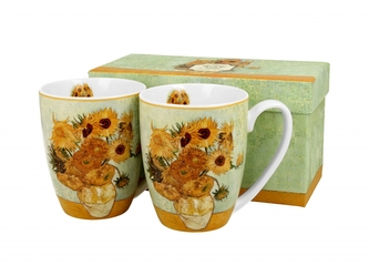 Porcelánový hrnek Sunflowers inspired by Van Gogh 360 ml, sada 2 ks v dárkové krabičce