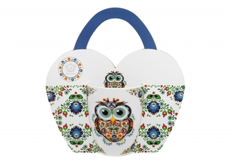 Porcelánový hrnek Owl Etno 360 ml v papírovém košíku
