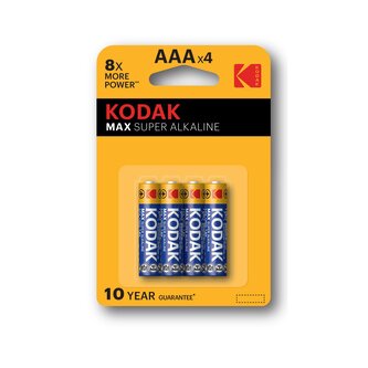 Kodak baterie MAX alkalická, AAA, 4 ks, blistr
