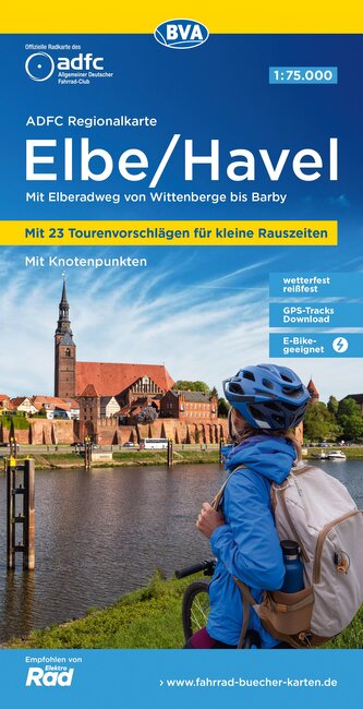 ADFC-Regionalkarte Elbe/Havel, 1:75.000, mit Tagestourenvorschlägen, mit Knotenpunkten, reiß- und wetterfest, E-Bike-geeignet, G