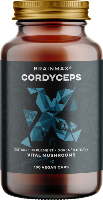 BrainMax Cordyceps extrakt, 50% koncentrace polysacharidů a 20 % ?-1,3/1,6 D-glukanů, 500 mg, 100 rostlinných kapslí, 500 mg, 100 rostlinných kapslí