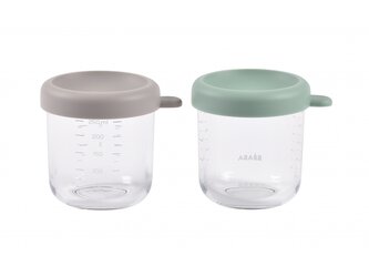 Kelímky na jídlo skleněné 2x 250 ml Green Grey