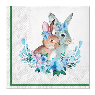 Ubrousky PAW L 33x33cm Bunnies with Wreaths