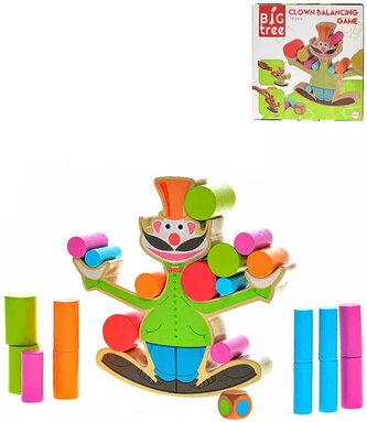 DŘEVO Klaun balanční hra 22 válečků