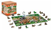 WOODEN CITY Dřevěné puzzle Školka na farmě 2v1, 300 dílků EKO