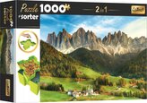 TREFL Puzzle s třídičem 2v1 Dolomity, Itálie 1000 dílků