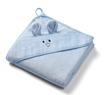 Bambusová osuška pro miminko s kapucí Myška, 100x100cm - modrá Bambusová osuška pro miminko s kapucí Myška, 100x100cm - modrá