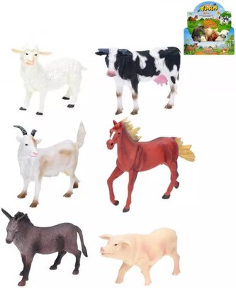 Zvířata domácí farma 15-20cm plastové figurky zvířátka 6 druhů (1 KS)