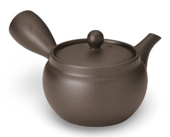 Japonská keramická konvice Kyusu plain tmavě hnědá 350 ml