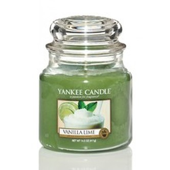 Yankee Candle Aromatická sviečka Classic stredná Vanilka a limetka (Vanilla Lime) 411 g unisex
