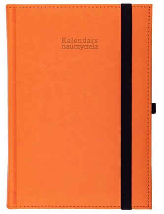 Kalendarz naucz. 2024/2025 A5 tyg. gumka pomarańcz