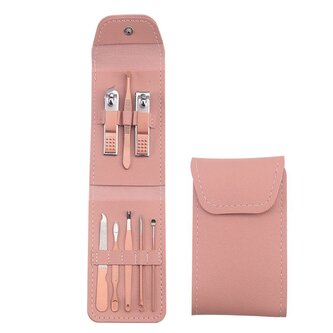 Manikúrní sada dámská professional Travel 8 ks / růžová