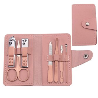 Manikúrní sada dámská professional Travel 7 ks / růžová