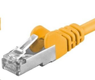 PREMIUMCORD Patch kabel CAT6a S-FTP, RJ45-RJ45, AWG 26/7 10m žlutá