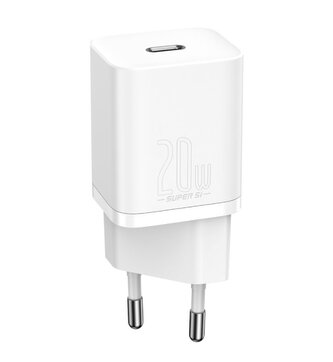 Baseus CCSUP-B02 Super Si Quick Nabíječka USB-C 20W White (Pošk.Balení)