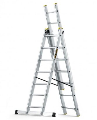 žebřík   3x7 příček Al trojdílný