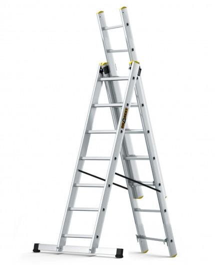 žebřík 3x7 příček Al trojdílný